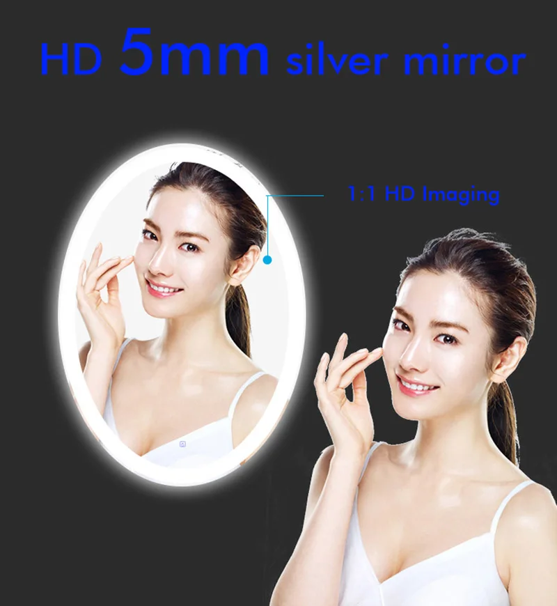 Туалетное роскошное HD настенное зеркало светодиодный светильник ПВХ влагостойкая задняя панель защитные аксессуары для ванной комнаты умное зеркало 60x80 см большие зеркала