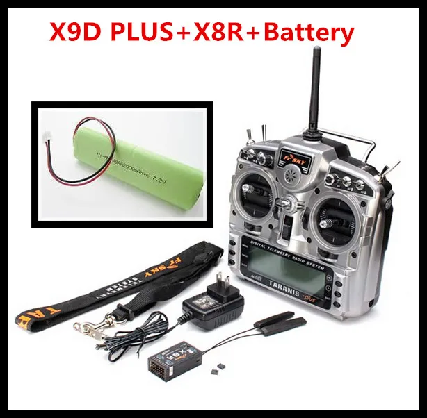 FrSky 2 4GHz TARANIS X9D PLUS X8R receiver battery Digital Telemetry Transmitter Radio System Set Neck