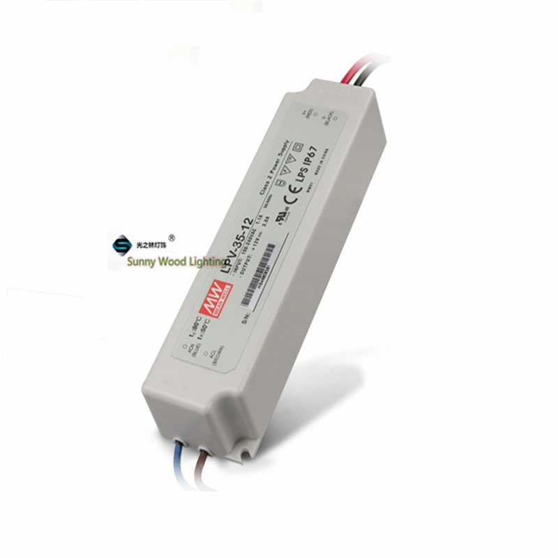 IP67 LPS класс 2 100-240Vac вход 12VDC выход питания 3а 36 Вт драйвер для наружного CE UL LPV-35-12 |