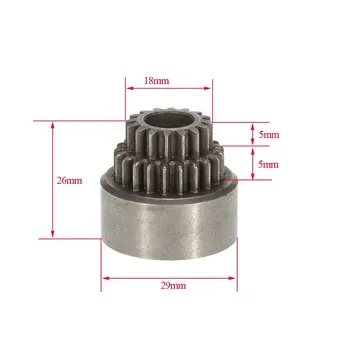 02023 Clutch Bell Double Gears for 1/10 HSP 94122 Nitro Powered On-road RC Drift Car 1