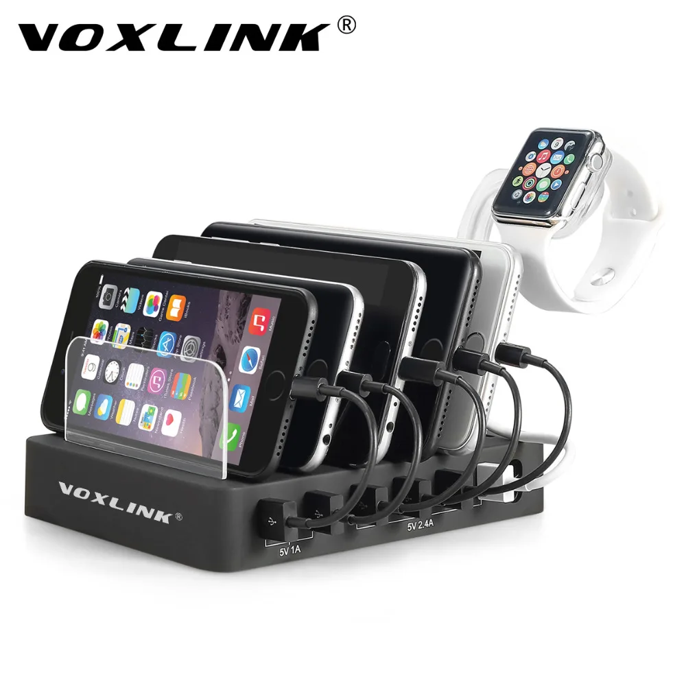 VOXLINK 6Port USB Charging Station Dock 60W 12A Multiple Desktop USB