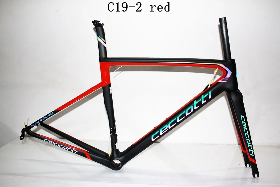 Dc019 ceccotti карбоновая рама для шоссейного велосипеда Toray PF30/BB30/BSA рама+ вилка+ подседельный штырь+ зажим+ гарнитура - Цвет: 3