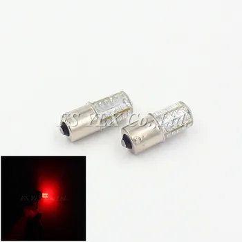 

FSYLX 10PCS P21W LED Strobe Flash Brake Bulbs BA15S Car Brake Lights Wholesale 1156 Rear Light Red flash led bulb