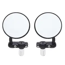 2 pcs Universal Motos Espelho de Alumínio Preto 22mm Handle Bar End Retrovisor Side Espelhos Motor Acessórios