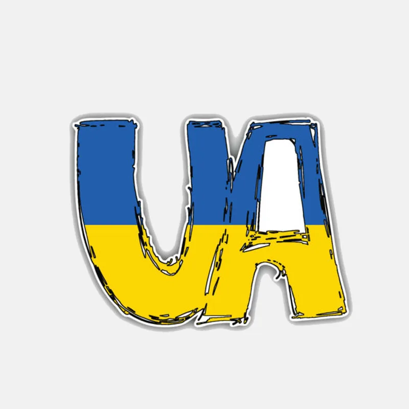 2x Ukraine Oval Sticker Self Adhesive Vinyl country code UA