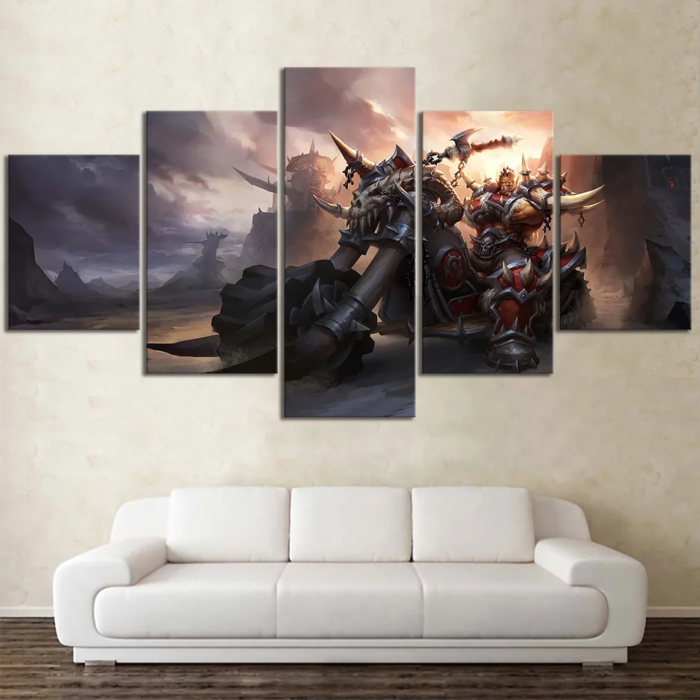 color Paintings World War Battle DOTA Modern Game Poster Wall Print color 5 Panel Home Decorations