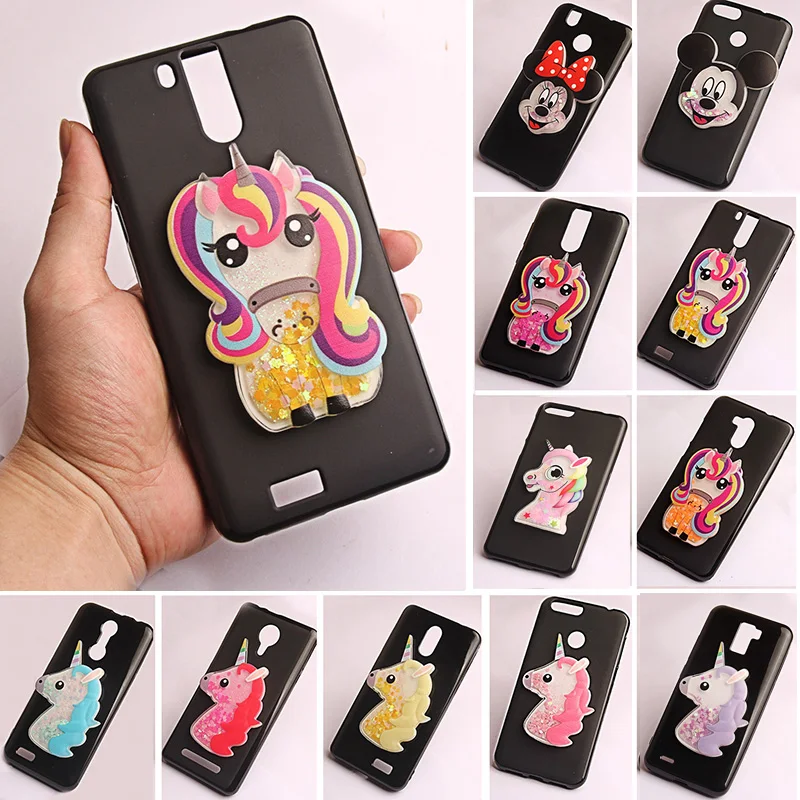 

DIY Cover For Asus ZC500TG ZB551KL Case Quicksand Liquid Soft Silicone Bag Animal Mickey Minnie Girl Back Cover Protective Shell