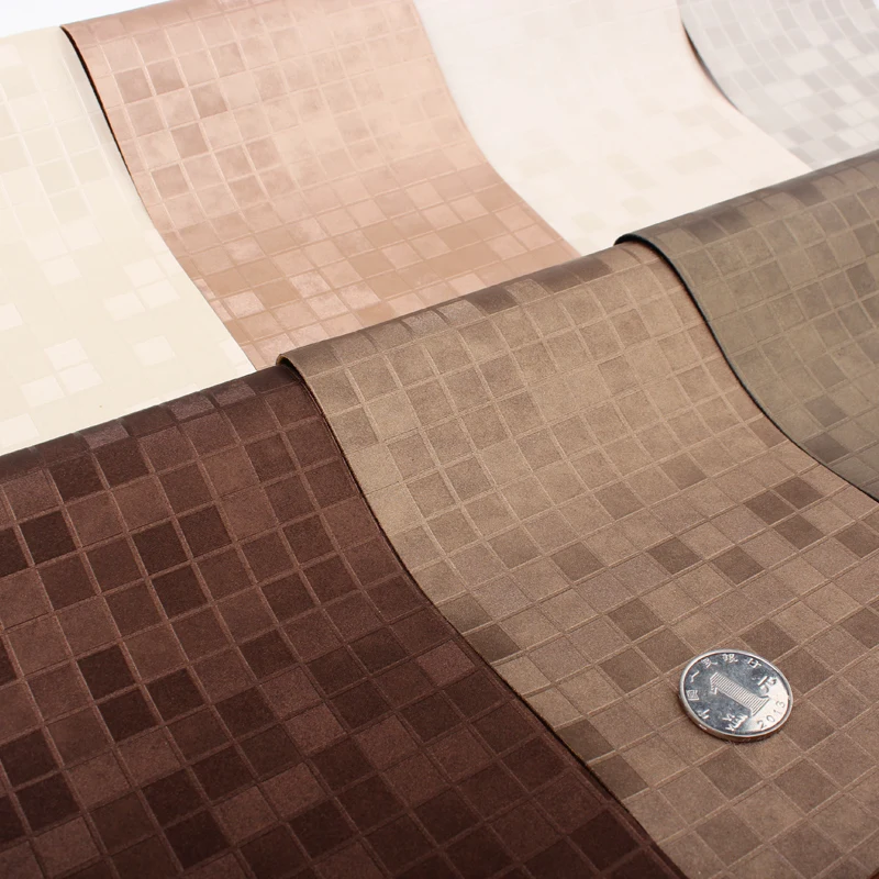Faux PU Leather Fabrics Synthetic Leather Decorative Wallpaper