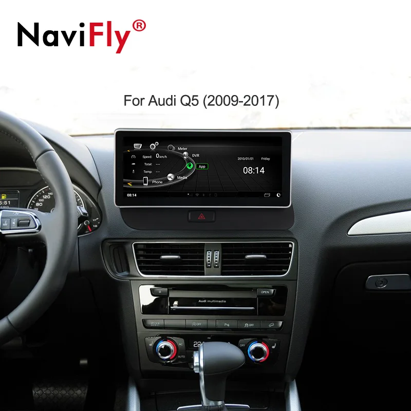 NaviFly 10,2" HD Full touch screen Автомобильная магнитола gps FM кассета для Q5 2009- с оригинальными функциями автомобиля gps навигатор