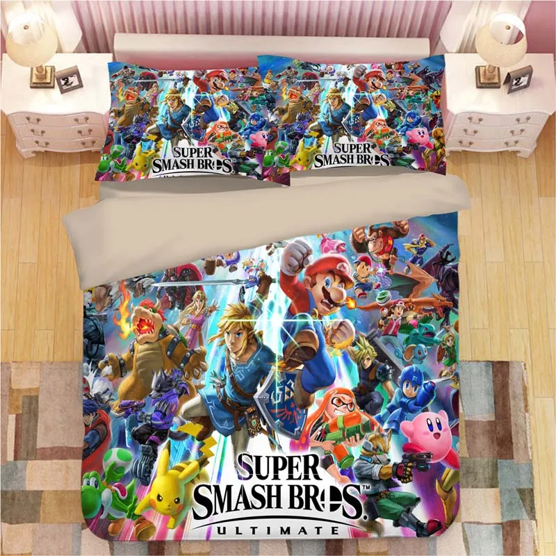 Sonic The Hedgehog Bedding Set Super Mario Bros Duvet Covers Pillowcases Twin Full Queen King Comforter Bedding Sets Bed Linen - Цвет: 27