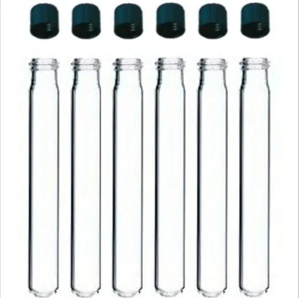 10pcs 25x200mm 70ml Screw Top Glass Serological Test Tube Screw Cap With Silicon Rubber Liners