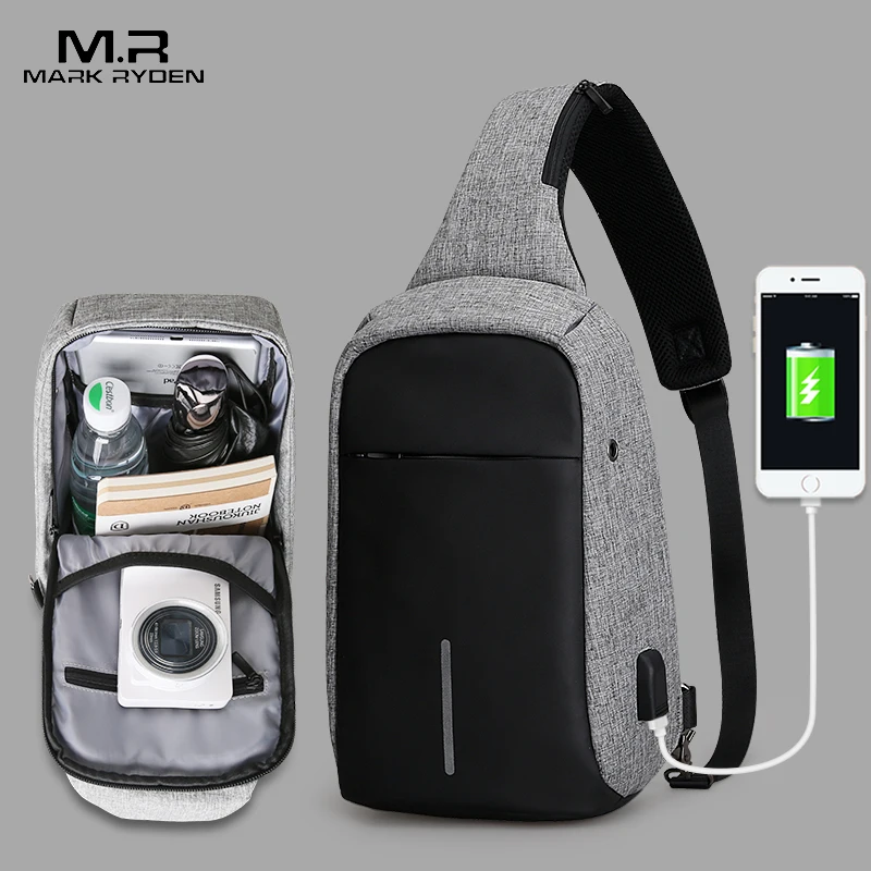 Mark Ryden New Arrival Crossbody Bags Men Anti-theft sling Pack Summer Short Trip Messengers Bag Water Repellent Shoulder Bag