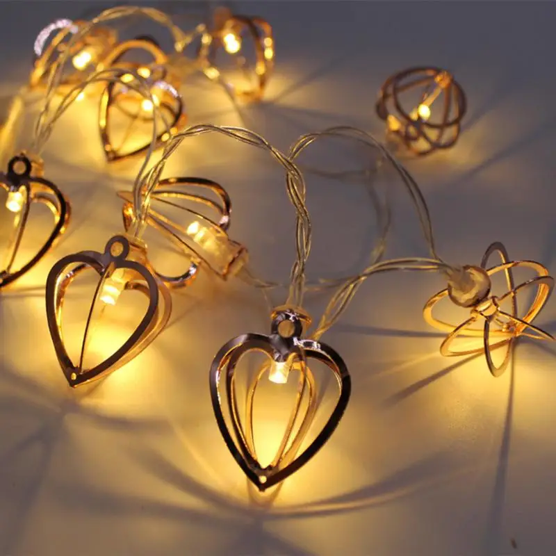 Guirnalda de cadena Led Corazón de amor árbol de Navidad luces de hadas Luce impermeable hogar jardín fiesta al aire libre vacaciones Decoración