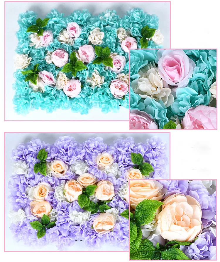 40x60 см искусственное панно Цветы Свадебные шёлковые цветы для украшения фон шампанское роза поддельные цветы Гортензия настенный фон