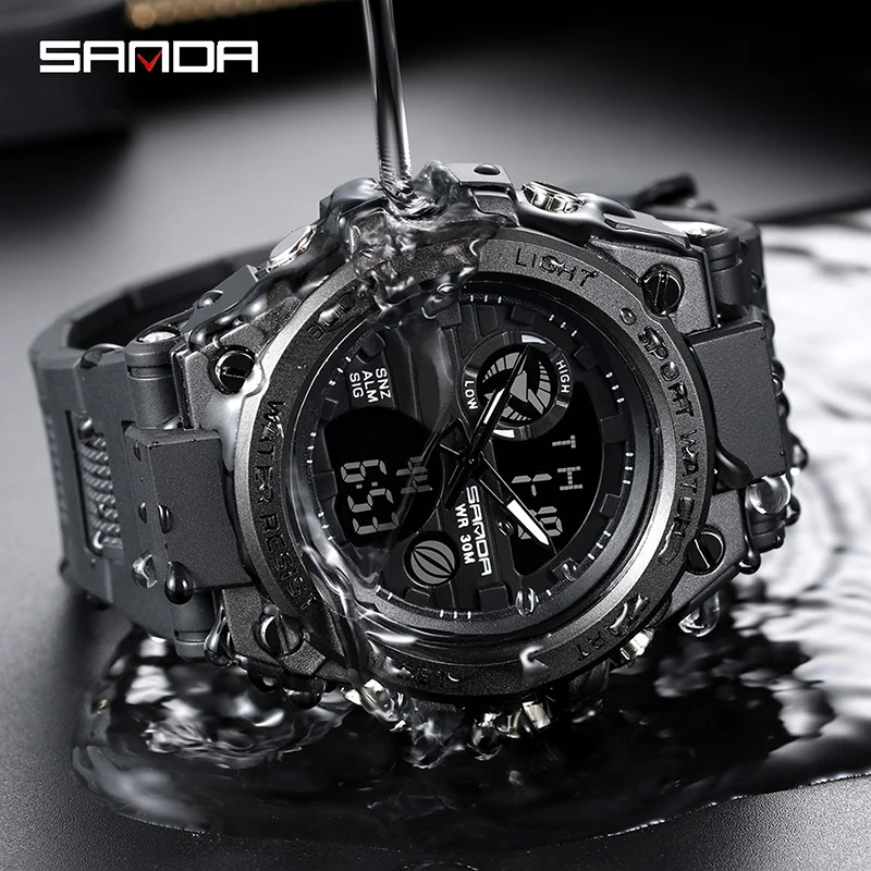 

2019 New SANDA 739 Sports Men's Watch Top Brand Luxury Military Quartz Watch Men Waterproof S Shock Clock relogio masculino