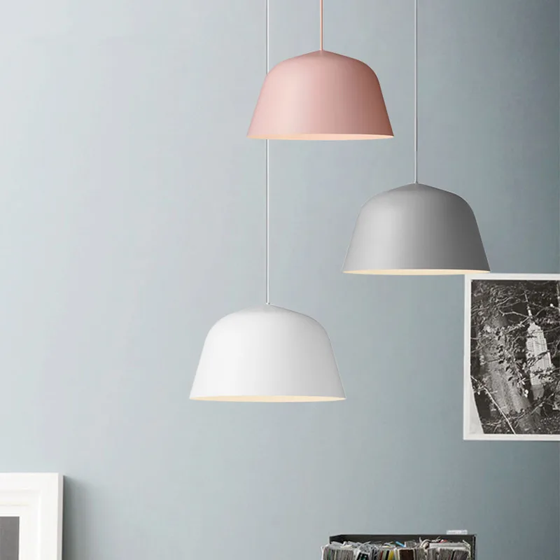 

Modern Nordic led Pendant Light Denmark Colored Macaron Aluminum Kitchen Restaurant Light Ceiling Fixtures