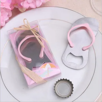 

"Pop the Top" Pink Flip-Flop Bottle Opener Beer Openers Beach Themed Wedding Party Giveaway For Guest 10PCS