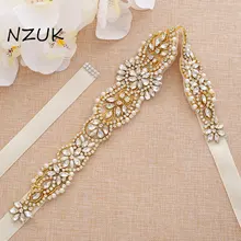 Золотое свадебное платье пояс со стразами Хрустальный пояс невесты и пояс ручной работы Пояс аксессуары ZZY184G