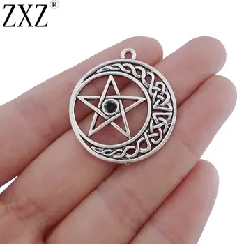 

ZXZ 5pcs Celtics Knot Pentagram Pentacle Charms Pendants for Necklace Jewelry Making Findings 34x30mm