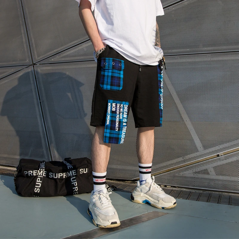 Летние Брендовые мужские шорты костюмы хип хоп для мужчин s короткие треники Jogger спортивные брюки уличная сетки печатных доска шорты для