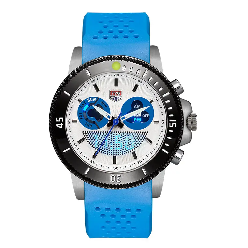 TVG мужские уличные спортивные цифровые часы, модные студенческие многофункциональные наручные часы для женщин, светодиодный водонепроницаемый Relogio Masculino - Цвет: Blue White