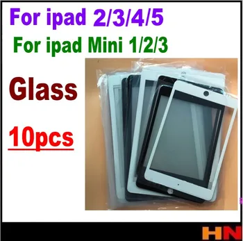 

10pcs wholesale LCD Screen Front Outer Glass Lens for ipad 2 3 4 5 mini 1 2 3 Repair Plate black white