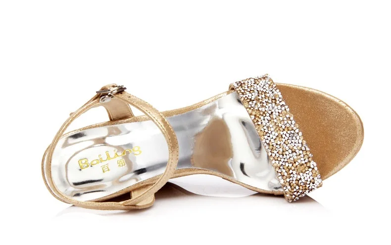 38_Womens Summer Fashion High Platform Wedges Small Size Shoes Online Elegant Rhinestone Sandals On Sale High Quality