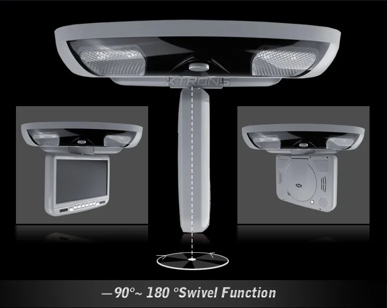 Best 9" Car Roof Mounted DVD Player Flip Down Monitor With Game Function Overhead Media Player Ceiling With 2 PCS Headphones For Free 5