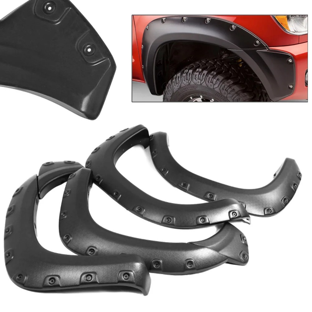 

Wheel Eyebrow Fender Flares Cover Guard Mudguards Protector Trim Kit For Toyota Tacoma Fleetside 2012-2015 Fit 72" Long Bed Only