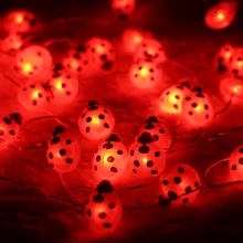 battery powered 3m 10ft 40led ladybug shaped string lights decorative halloween holiday indoor outdoor fairy lights with remote - Outdoor Halloween Lights battery powered 3m 10ft 40led ladybug shaped string lights decorative halloween holiday indoor outdoor fairy lights with remote - Outdoor Halloween Lights