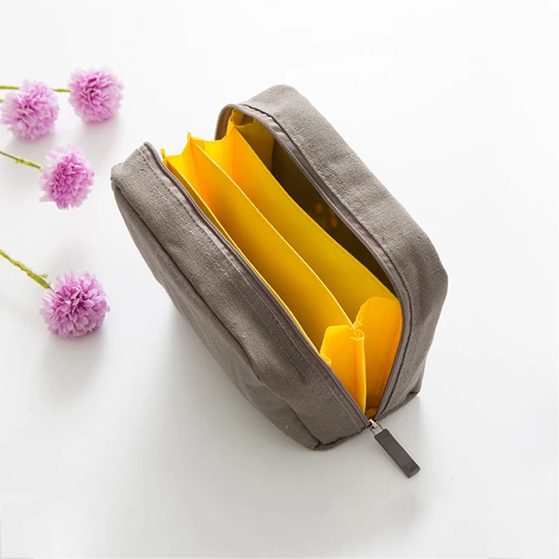 النسخة سفر حقيبة تجميل من الخيش متعددة وظيفة Neceser سستة حقيبة مستحضرات تجميل حقيبة التخزين مجموعات ماكياج تشكل أكياس