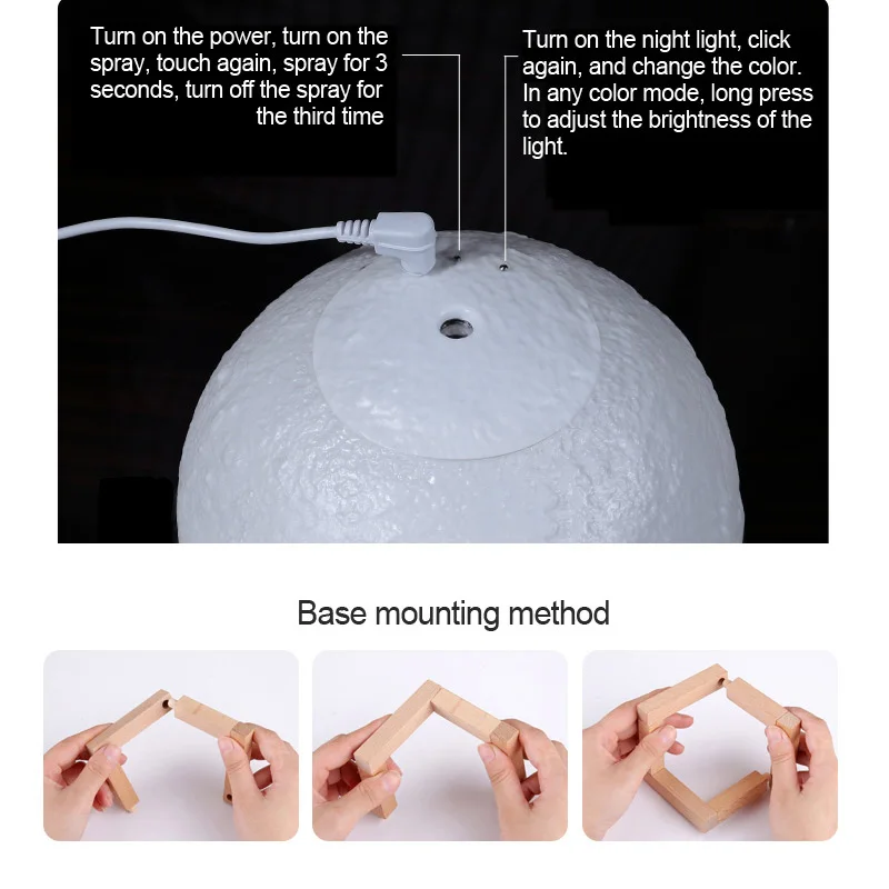 KBAYBO 880ML USB Air Humidifier Ultrasonic Humidifiers Portable Air Mist Maker Aromatherapy Diffuse