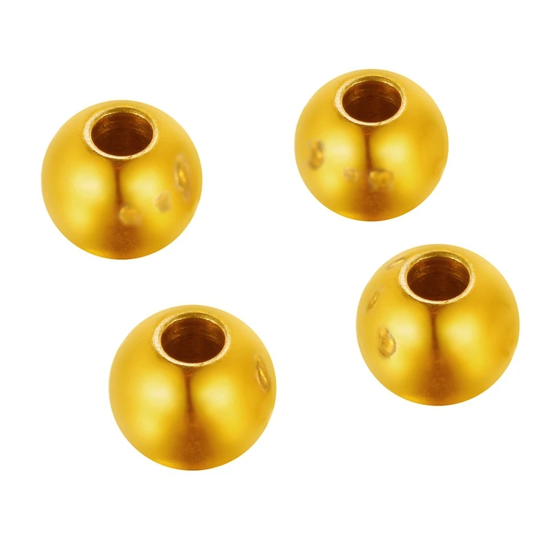 

FUNIQUE 10PCs Stainless Steel Beads Gold Color Round Beads Findings For Jewelry Making Metal Beads For Jewelry DIY 3-6mm