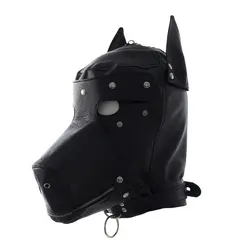Искусственная кожа маска для собак БДСМ бондаж экзотические аксессуары фетиш игрушки SM капюшон секс раб воротник бондаж завязанные глаза