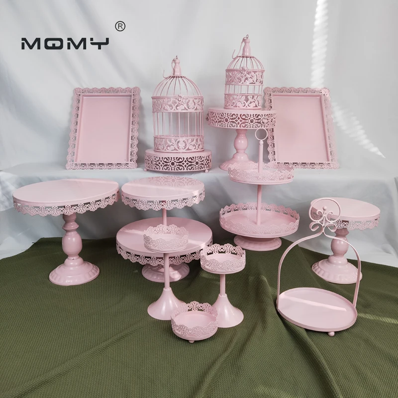 

Crystal Metal Cake Stand Holder 6 Pcs/Set Cupcake Serving Stand Display Rack Birthday Party Wedding Decoration Gold/White