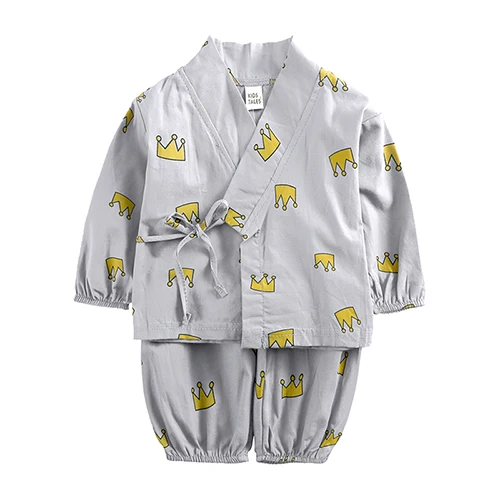 Весенне-осенняя Пижама для новорожденных длинный рукав ремень пижамы для маленьких мальчиков и девочек Домашняя одежда XT-433