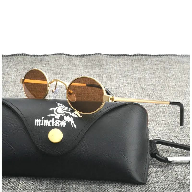 

MINCL/Fashion Brand Designer Small Oval Sunglasses Women Men Clear Color Lenses Unisex Ellipse Sun Glasses For Female UV400 FML