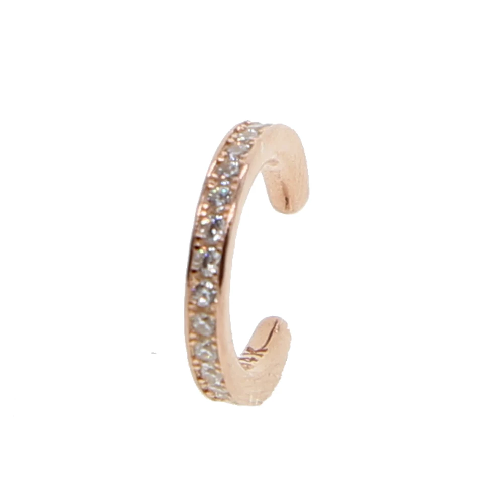 simple classic jewelry round cuffs no pierced micro pave cz round circle 925 sterling silver girl minimalist delicate earring