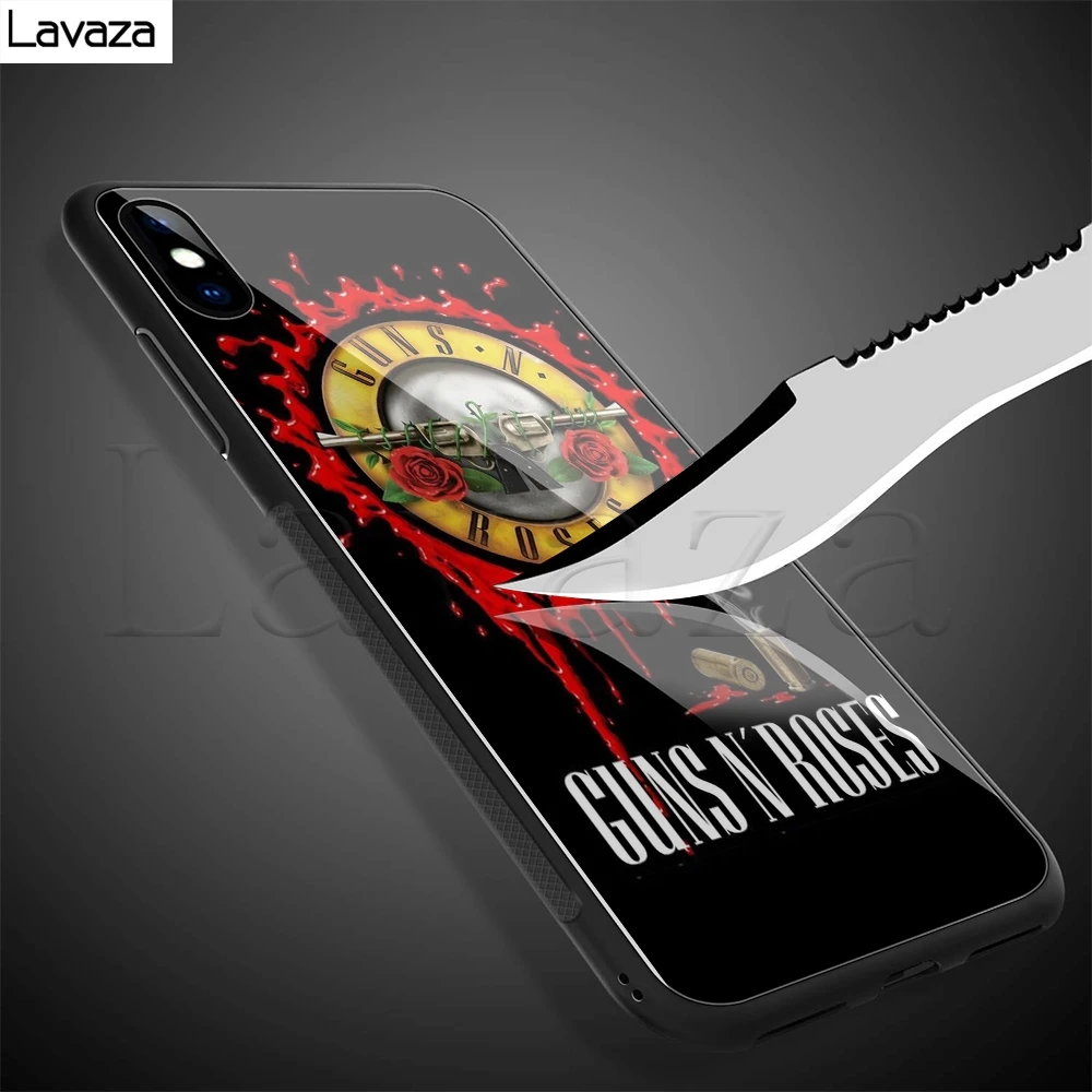 Чехол Lavaza guns N Roses из закаленного стекла TPU для iPhone XS MAX XR X 8 7 6 6S Plus