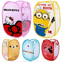 Minions Cartoon Dirty Clothing Laundry Bucket Storage Basket Bag Folding Children’s Toys Storage Sundries Organizer Basket