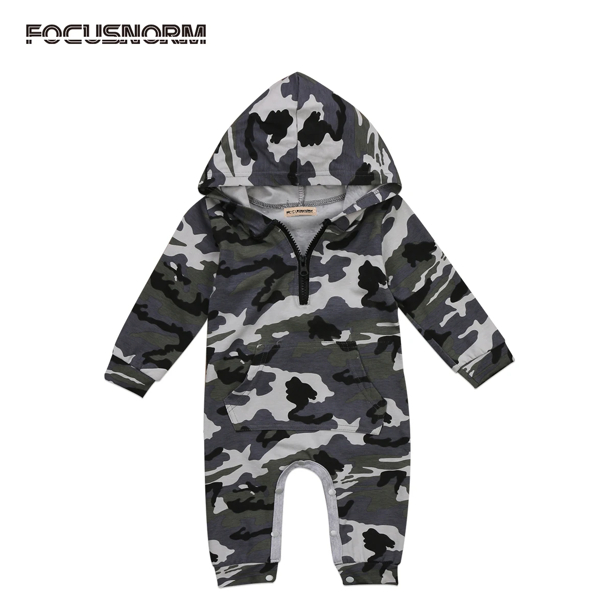 

Baby Girl Boy Camo Hooded Romper Newborn Long Sleeve Jumpsuit Clothes Outfits Kids Camouflage Cotton Casual Rompers 0-24M