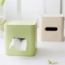 Home Kitchen Bamboo Fiber Plastic Tissue Box Napkin Holder Case Simple Stylish Roll Paper Napkins Tissue Box