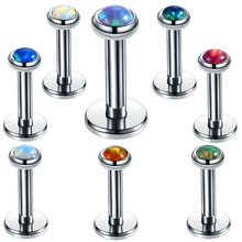 1 шт. сталь 16 г Опал пирсинг для пупка губ пирсинг для уха шпильки серьги Labret пирсинг Daith пирсинг внутренняя нить ювелирные изделия для тела