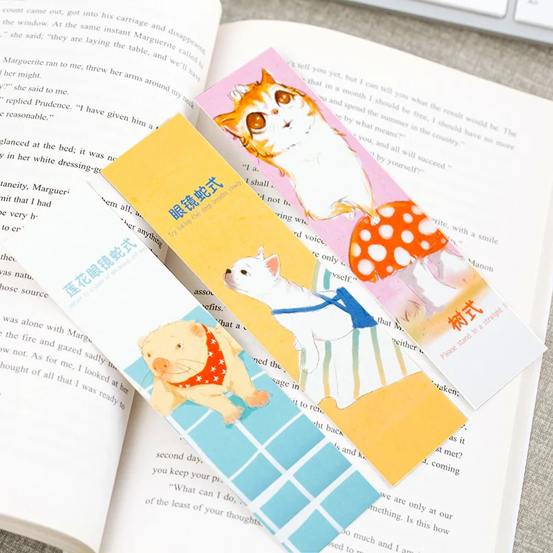 30 шт./упак. мультфильм животных Закладка бумага закладки маркеры рекламные подарочные канцелярские пленки Bookmarks для книг маркеры книг