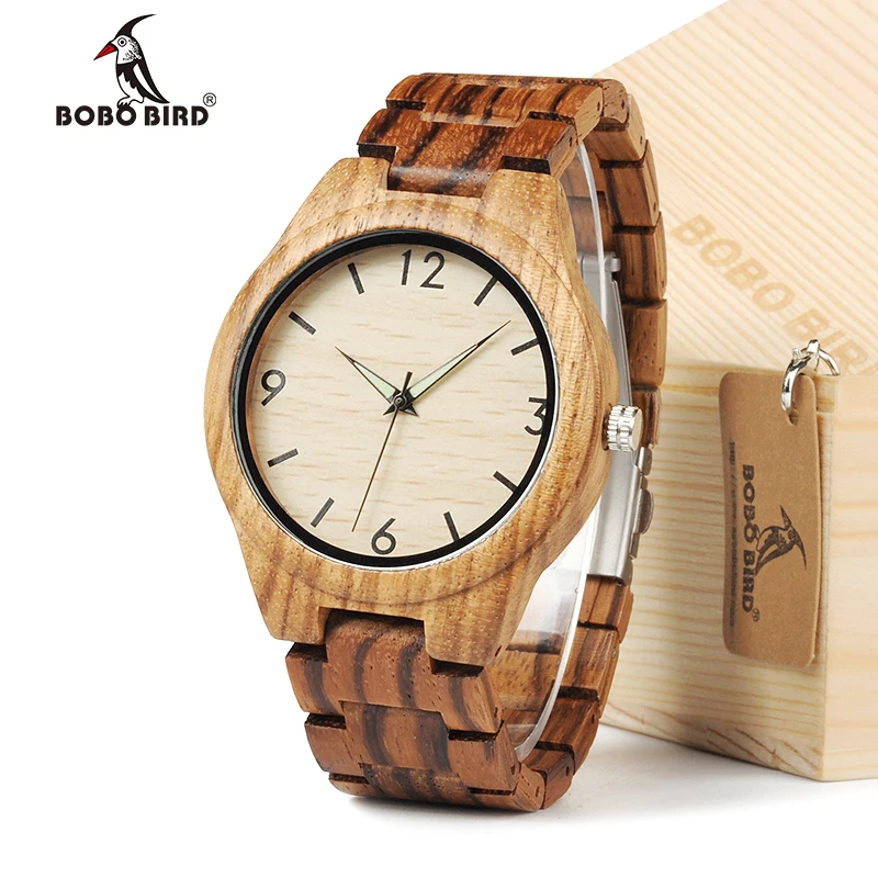 BOBO BIRD New Fashion Men's Wood Watches Casual Luxury Wooden Band Wristwatches reloj masculino Mens Dress Wristwatch For Gift