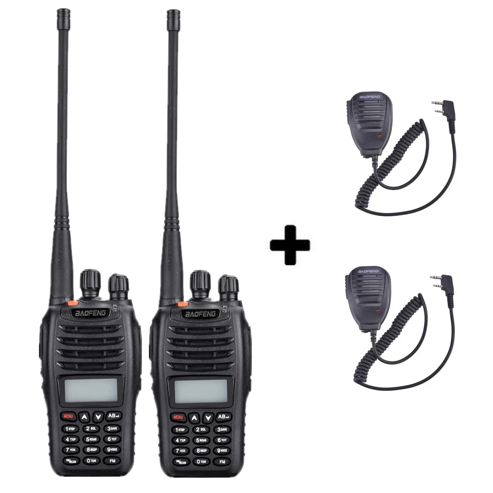 2 шт. Baofeng UV-B5 портативная рация 99 каналов двухстороннее радио UHF VHF длинный диапазон портативный FM HF приемопередатчик Ham Радио Comunicador - Цвет: Add 2 mic speakers