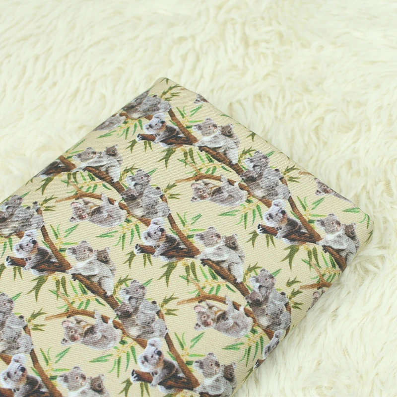 

Body-Friendly Cotton Twill Fabric Lovely Koala Printed Fabric Cotton Twill Patchwork Material For DIY Home Textile Baby Cloth