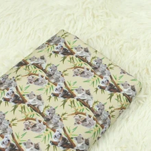 Приятная к телу хлопковая саржевая Ткань красивая коала набивная ткань хлопок саржевый лоскутный материал для домашнего текстиля детская ткань