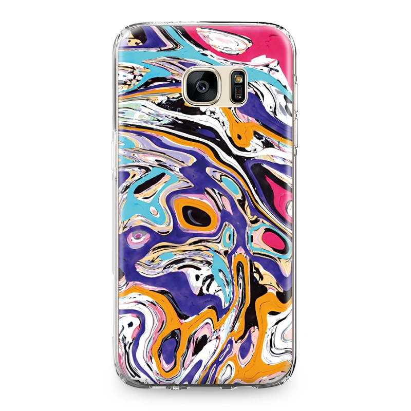 Цветной рок чернил Мрамор ТПУ задняя крышка для samsung Galaxy S4 S5 мини S6 S7 край S8 S9 плюс