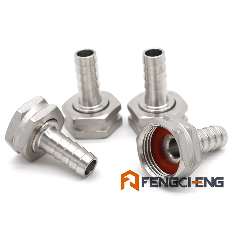 

Stainless Garden Hose Fitting, 3/4"GH x 1/2" Barb, Plate Chiller Adapters Kit, 4 pcs/lot , Brewer Hardware